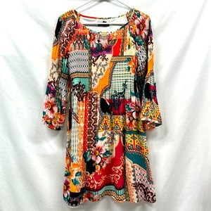 Spence Size 4 Vibrant Multi Colored Flowing Loose Fit Dress